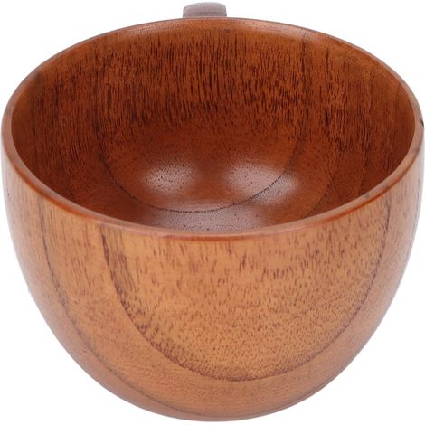 Holzbecher, Kaffeetasse, Teetasse im Retro-Stil mit flachem Boden und Henkel für Haushalt, Schule und Büro (1/5)