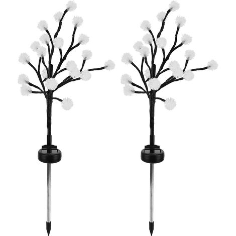 Lot de 2 guirlandes lumineuses solaires à 20 LED en forme de pissenlit, pour la décoration de jardin et de pelouse (lumière chaude). (1/5)