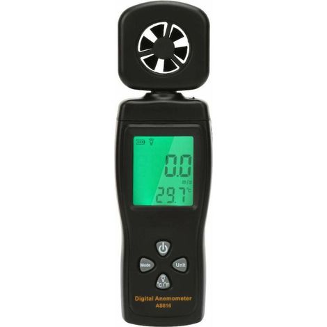 Testeur de Débit d'Air de Vitesse du Vent,AS816 0.3-30m / s Mini Anémomètre Numérique