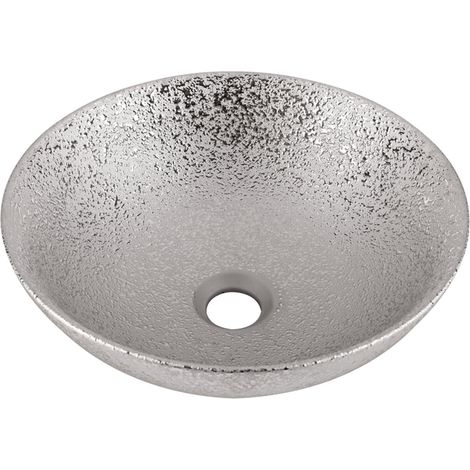 Differnz BRIGHT Vasque à poser - 36x14cm - émaillé - argent