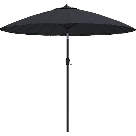 vidaXL Sonnenschirm mit Aluminiummast 270 cm Schwarz