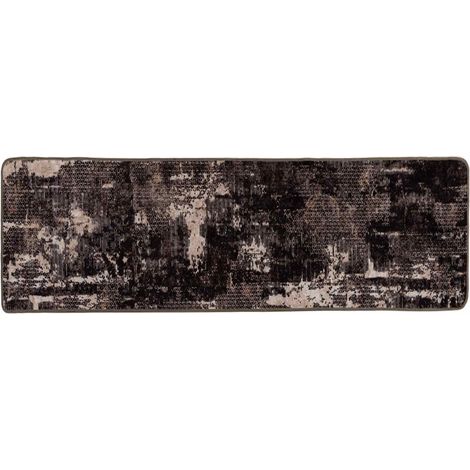 Runner Tappeto MARSA Nero 50 x 150 cm Poliestere e PVC vidaXL (1/5)