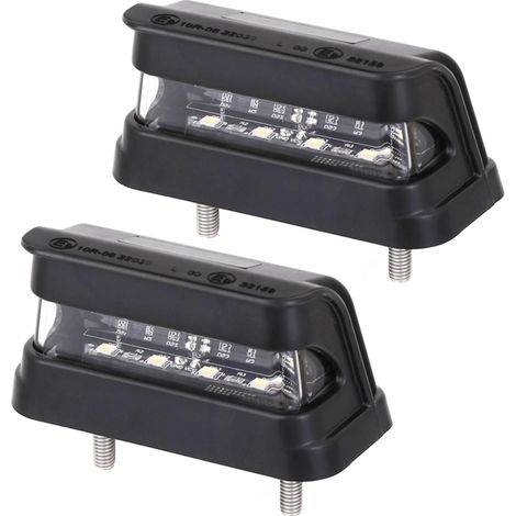 2x Éclairage Plaque Immatriculation LED 12V 24V Universel Etanche Feux Arrière de Plaque d’Immatriculation pour Remorque Voiture (1/5)