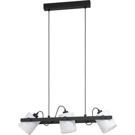 Eglo Iluminación Lámpara colgante Hornwood blanca y negra 3 luces