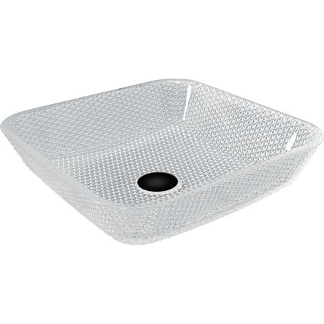 Mexen Mika lavabo à comptoir en verre 40 x 40 cm, transparent - 24104000 (1/2)