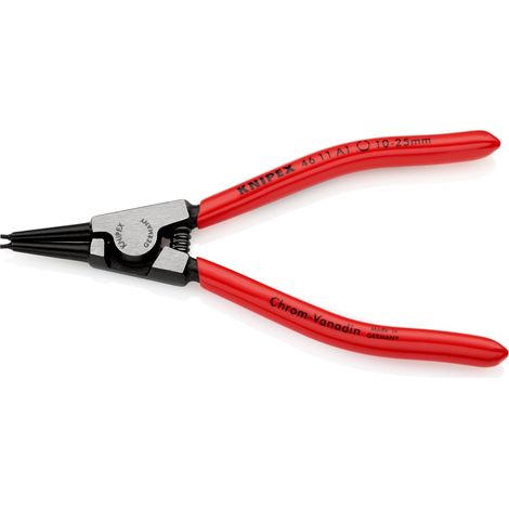 KNIPEX 46 11 A1 Pinza per anelli di sicurezza per anelli di sicurezza esterni su alberi rivestiti in resina sintetica atramentata nera 140 mm (1/3)