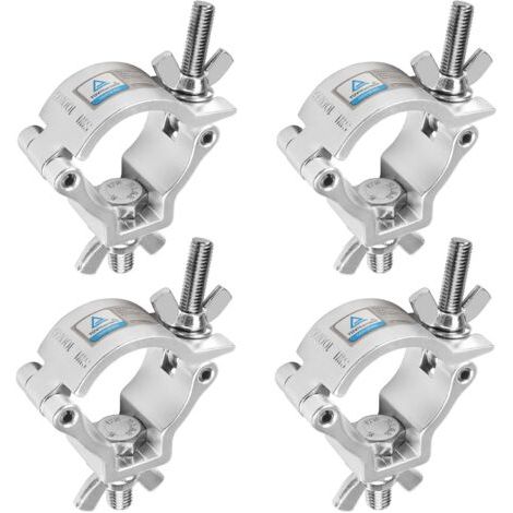 Packung mit 4 Bühnenbeleuchtungsklammern, 40 mm, maximale Belastung bis zu 100 kg, Haken für motorisierte Scheinwerfer und Scheinwerfer aus 6061 Aluminium