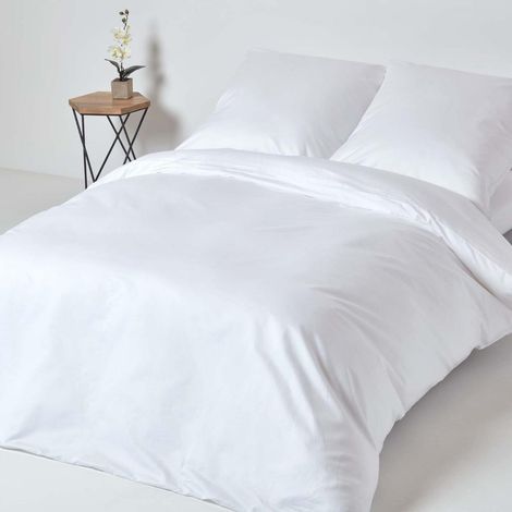 HOMESCAPES Parure de lit Blanc 100% coton Egyptien 1000 fils 150 x 200 cm