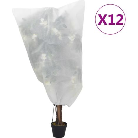 vidaXL Plant Fleece Covers with Drawstring 12 pcs 70 g/m虏 0,8x1,2 m (1/5)