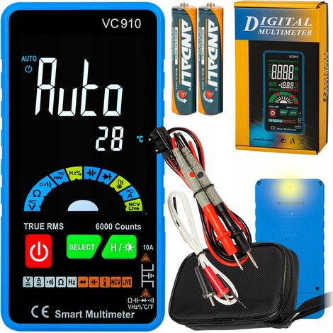 Intelligentes Multimeter, digitales Strommessgerät, LCD-Display, Taschenlampe, elektrisch, NCV