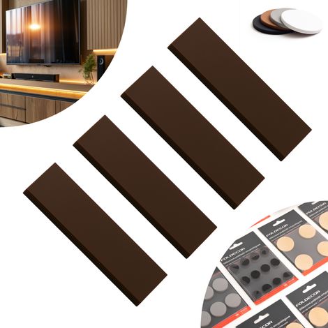Patins antidérapants auto-adhésifs en silicone, marron, 75 mm x 17 mm (lot de 4) (1/5)