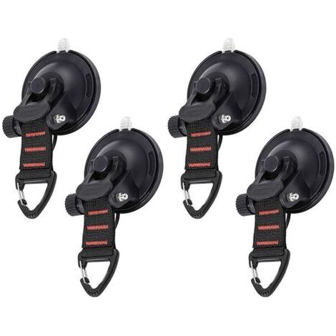 4 PCS Ancre à Ventouse Fixation du Crochet d'Arrimage Ventouses d'ancrage Lavables,Multi-usages pour re Auvent Latéral Bateau Camping Bâche (1/4)
