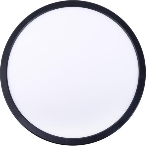 Plafonnier LED Rond RGB CCT avec Télécommande Plastique Noir et Blanc Ø 29,3 cm - PANGIVO (1/5)