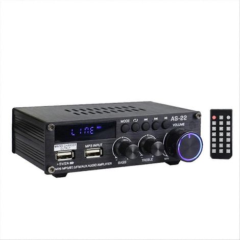Amplificateur numérique HiFi AS22 30 W x 2, 2 canaux, Bluetooth pour voiture, prise UE (1/5)