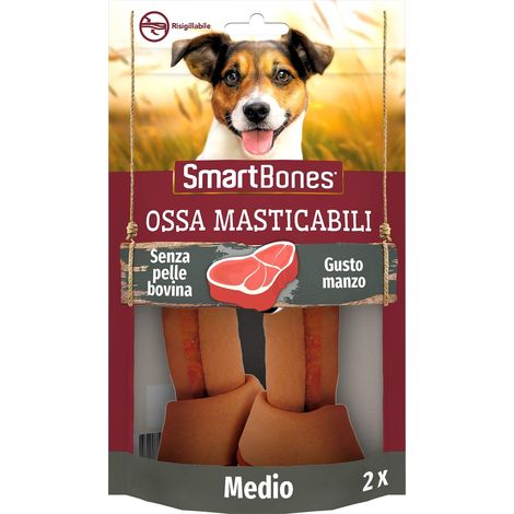 SmartBones Ossa masticabili Medio Gusto manzo - Ossa masticabili medium al gusto di manzo, 2 pezzi (1/5)