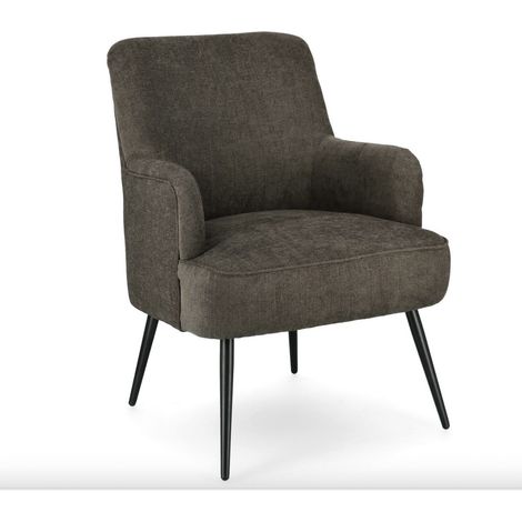 Fauteuil ERNESTINE – Design compact & confort dense-Marron (1/5)