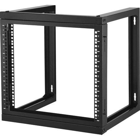 Support mural 9U 150 lbs/68 kg, rack ouvert serveur réseau noir 530x450x520mm (1/5)