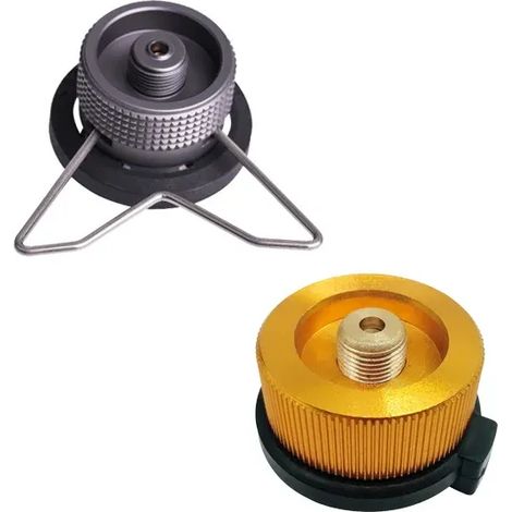 Adaptateur pour réchaud à gaz en alliage d'aluminium, économiseur de gaz avec adaptateur de recharge de butane, convertisseur de butane, équipement de camping, réchauds de cuisine portables (1/5)