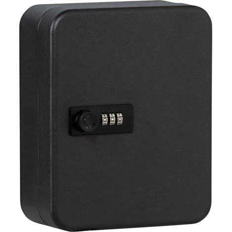 Verriegelbare Schlüsselbox mit numerischem Code, 20 nummerierte Haken, Stahlblech, KC 20 C, matt schwarz