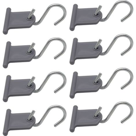 Lot de 8 Crochet Auvent Camping Car Accessoires Auvent Crochet en Forme de S Facile a Installer pour Camping Car Caravane Fournitures Intérieures Extérieures Tente de Noël (Gris) (1/5)