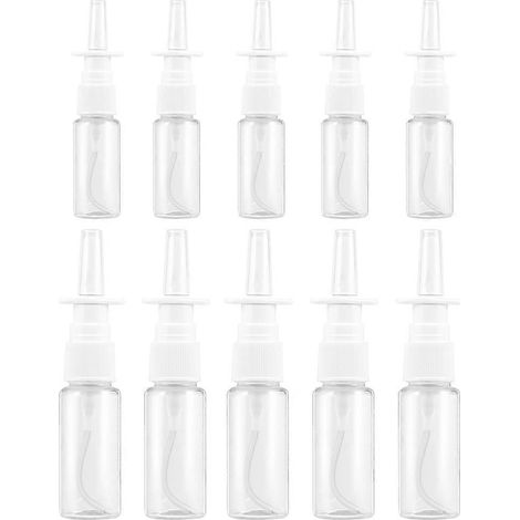 Lot de 10 flacons de pulvérisation nasale transparents, vides et rechargeables-10.2x2.7cm-Silver
