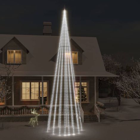LED-Weihnachtsbaum für Fahnenmast Kaltweiß 1134 LEDs 800 cm