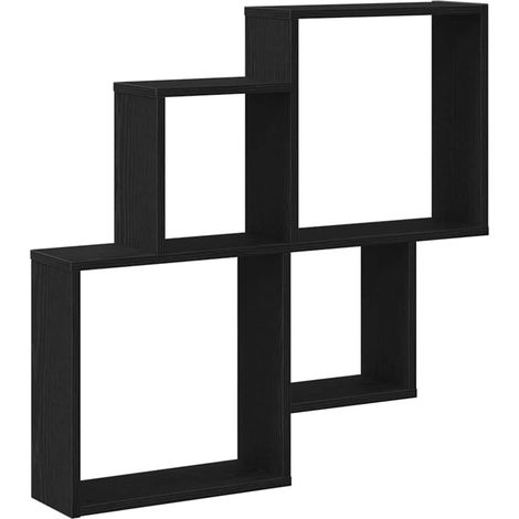 Maison Exclusive - Wandregal Schwarz Eichen-Optik 80 x 15 x 78,5
