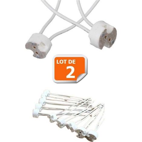 Lot de 2 Douilles Culot GU5.3 (MR16) pour Ampoule Halogène ou Led (1/2)