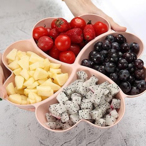 Platos para aperitivos con 4 compartimentos，Cuencos para aperitivos，Platos de plástico para aperitivos，Platos de plástico para fruta (1/4)