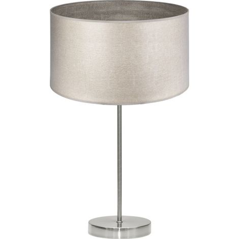 Lampada da tavolo tania 1xe27 nichel/legno grigio 62x30x30 cm (1/2)