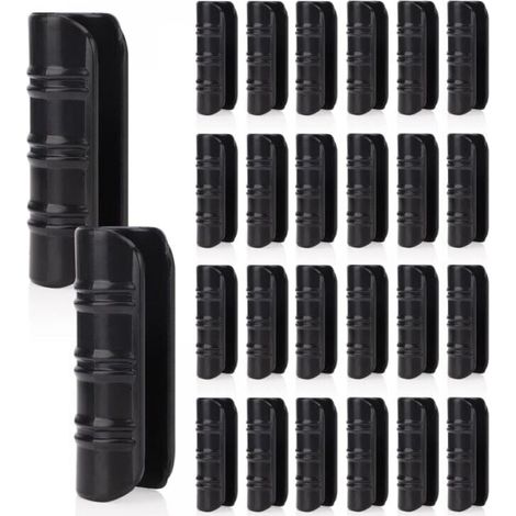 YMYNY 24 Pieces Garden Hose Clips, Plastic Clips for Greenhouse Film, Hose Clamp Connector Kit for Greenhouse Banner Frame Shed, Black, 25 mm