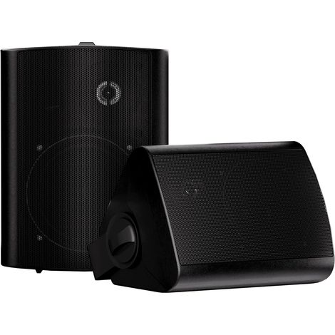 5.25 Inch Passive Outdoor Speakers Wired Waterproof Outdoor Speaker 300 Watt Outdoor Speakers All Weather Wall Speakers for Patio, Indoor, Garden (1 Pair, Black)