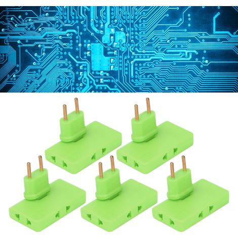 Verkauft in 5er-Packs, 180 Grad drehbarer drahtloser Steckeradapter 1 auf 3, europäischer Standard, europäischer Standardstecker 110-250V grün. (1/5)