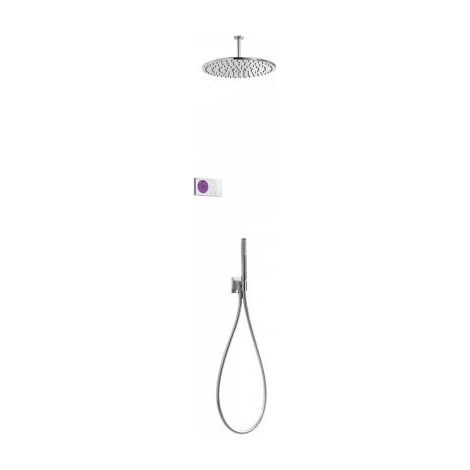 Kit de douche thermostatique électronique et encastré SHOWER TECHNOLOGY avec contrôle électronique compris (blanc) - TRES 092865 (1/4)