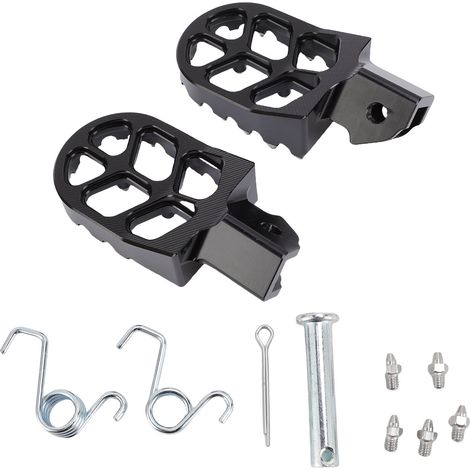 Pedane in lega di alluminio 7075 per moto da cross, con supporto di carico robusto, pedane di ricambio per moto Surron Light Bee X nere. (1/5)