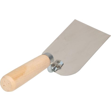 1 - Truelle de maçon - Acier inoxydable - Pour enduit et plâtre - Manche en bois ergonomique - Usage professionnel et privé - Naturel - 12,8x8,0cm (1/5)