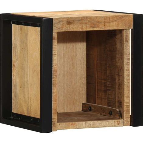 Nachttisch 40x35x40 cm Raues Mango-Massivholz