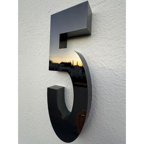 Numéro résidentiel, Acier inoxydable Monaco 20 cm 3d A