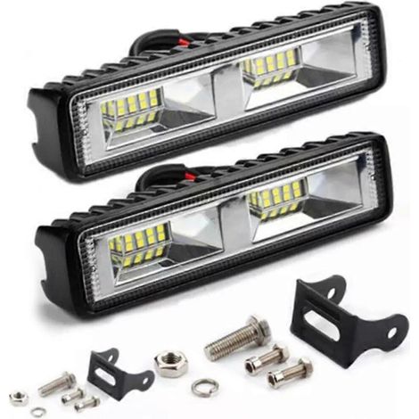 Lot de 2 phares de camion LED 18 W, projecteurs de travail, lampes de conduite étanches pour véhicules tout-terrain, antibrouillards, ampoules 6000 K, IP6712 (1/5)