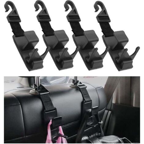4 Pièces Siège Arrière De Voiture Crochets, Crochet De Suspension Pour Appui-Tête De Siège Arrière De Voiture, Crochets Rangement Pour Siège Arrière Voiture, Accessoires D'intérieur Véhicules (1/4)