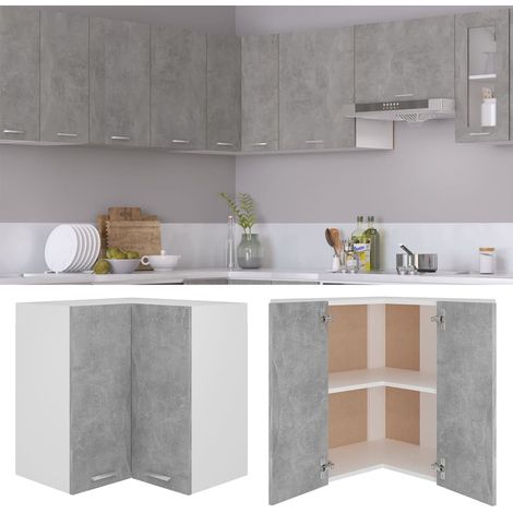 Maison Exclusive - Pensile Angolare “Lyon” Grigio Cemento 57x57x60cm