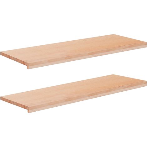 vidaXL Alfeizares 2 uds. Natural 120 x 40 x 2 cm Madera de Haya Sólida (1/2)
