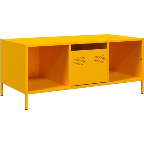 Maison Exclusive - Couchtisch Senfgelb 101,5x50x43,5 cm Kaltgewal