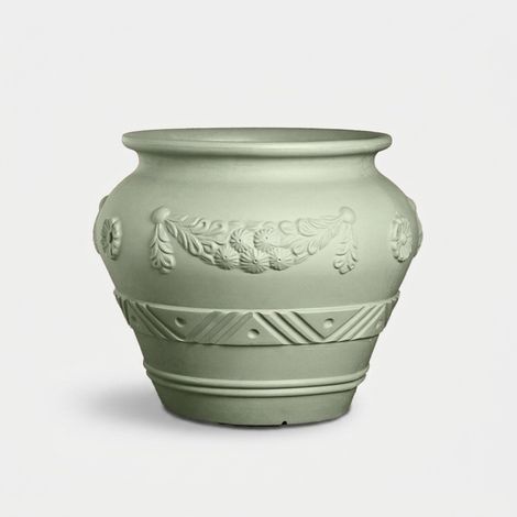 Vase d'extérieur en polyéthylène Orcio Festonato - Vert foncé (1/3)