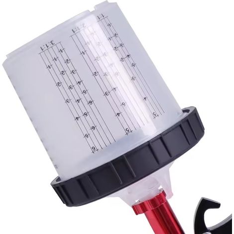 Contenitore monouso da 600 ml per pistole a spruzzo per verniciatura automobilistica – con contenitore superiore e raccordo in alluminio (filettatura interna 16 × 1,5 mm), non richiede pulizia.-lsw (1/2)