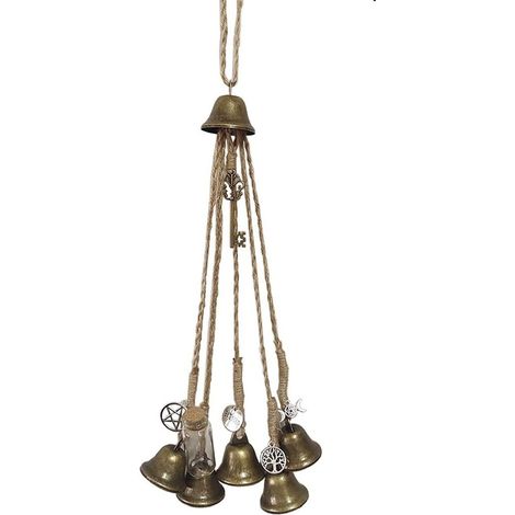 Cloches de sorcière, décorations de sorcière, carillons à vent, décorations suspendues, décorations sur le thème de la sorcellerie, idéales pour décorer un porche, un jardin ou une fenêtre. (1/5)