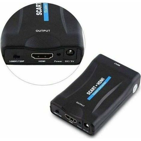 Convertisseur HDMI vers péritel adaptateur HDMI peritel Convertisseur vidéo péritel vers HDMI 1080P/720P Noir (1/4)