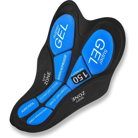 Radhosen mit Gelpolsterung für Damen und Herren, blaue Radhosen mit Trägern