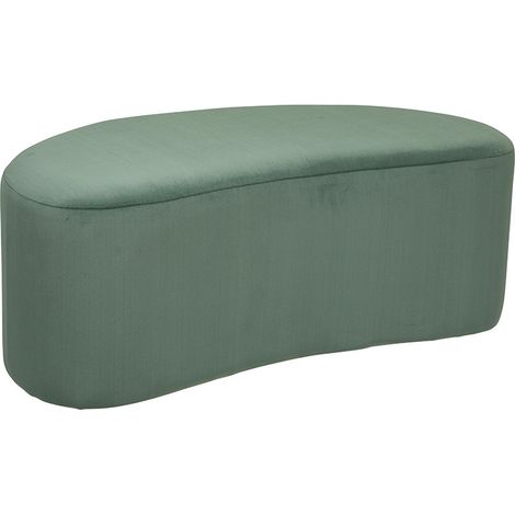 Atmosphera – Banc pouf 98x51 cm en velours céladon – Assise douce pour 2 personnes – Rembourrage semi-ferme – Montage facile (1/4)