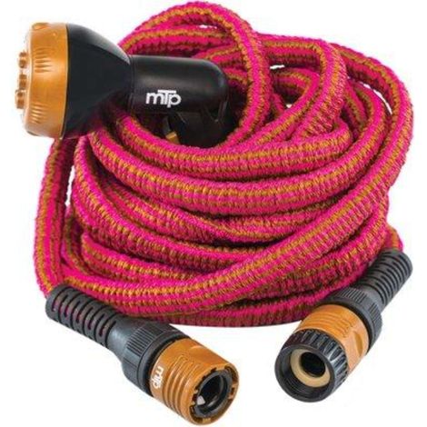TUBO IRRIGAZIONE ESTENSIBILE WALLY ITALY - MT 12,5/25 BRONZO/FUCSIA +RACCORDI+PISTOLA - 1 pezzo